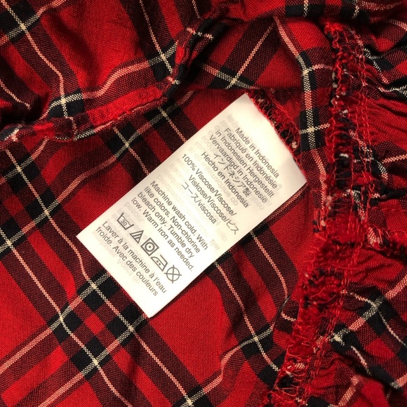 Madewell Studio Ruffle-Hem Top in Clanton Plaid size XS - Picture 6 of 8